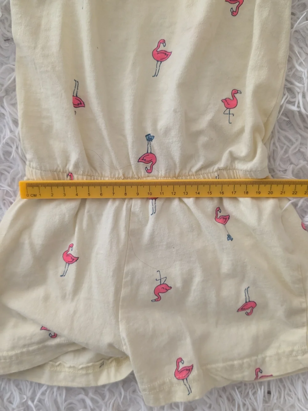 Angel Girls 4T Yellow Flamingo Print Romper – 100% Cotton
